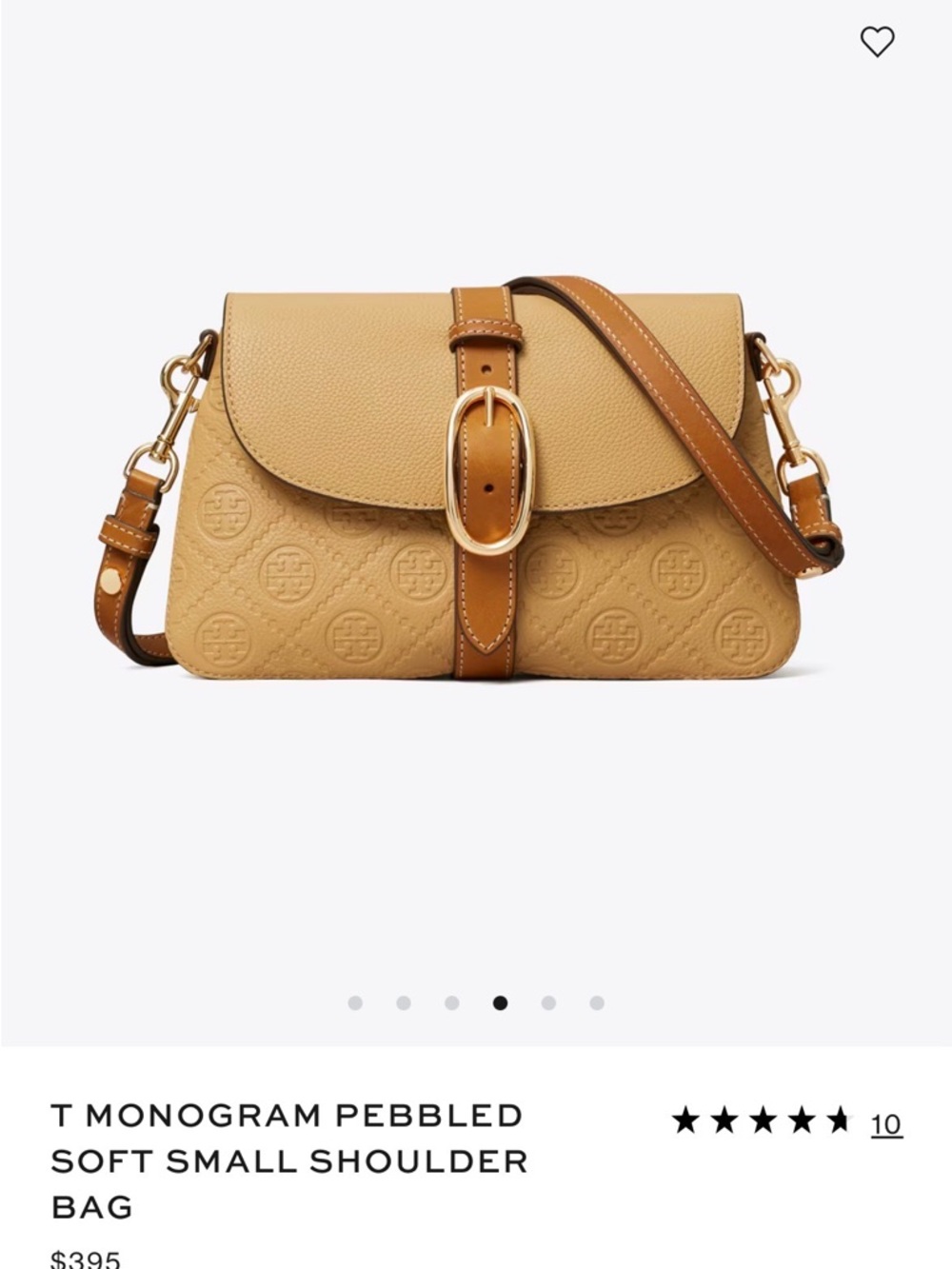 T MONOGRAM PEBBLED SOFT SMALL SHOULDER BAG - Picture 9 of 10